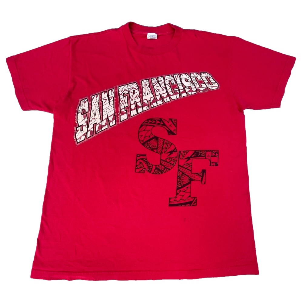 Vintage 90s San Francisco 49ers NFL Ride Or Die Red Black Graphic T-shirt